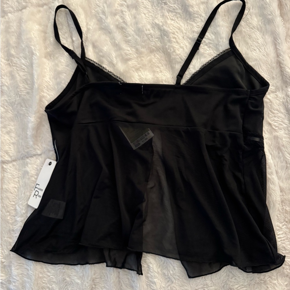 Black Sheer Camisole Top- Brand new w/ tags